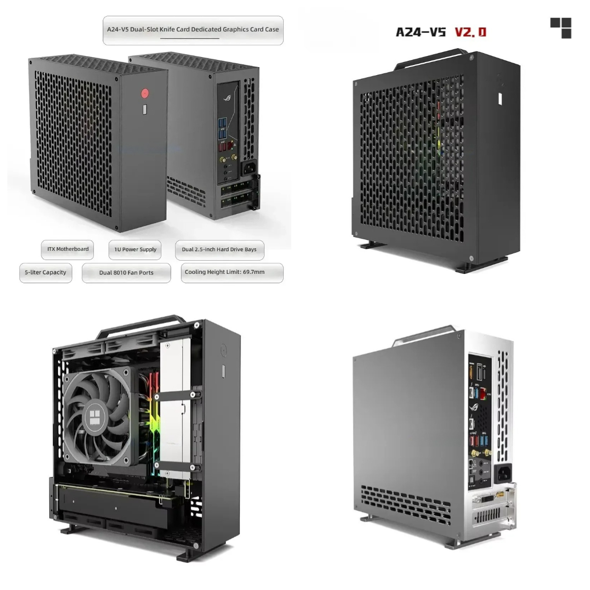 Pc Chassis - 5리터 미니 A24-V5 2.0 듀얼 슬롯