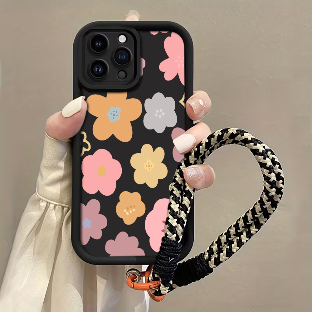 마카롱 플라워 스트랩 로프 폰 케이스 아이폰 12 13 - Matte Pc Case 리뷰 및 가격
