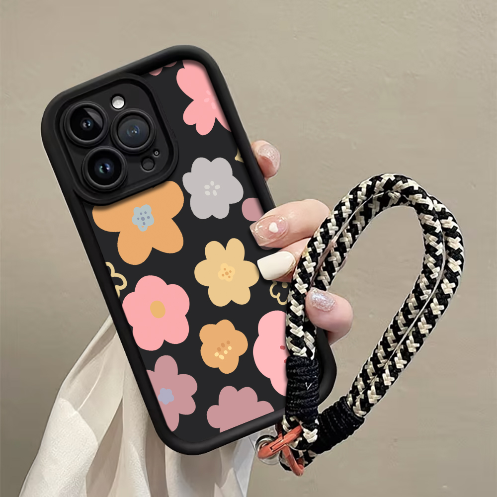 마카롱 플라워 스트랩 로프 폰 케이스 아이폰 12 13 - Matte Pc Case 리뷰 및 가격